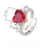 New Love Ring Niche Unique Design Ring Italian Light Luxury Red Corundum Powder Zirconium Gold Yellow Zirconium Women'S Ring