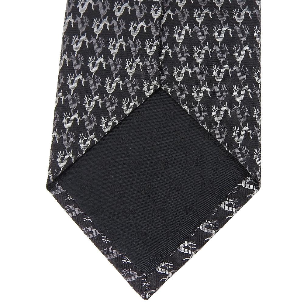 USED GUCCI necktie silk black business Fashionable Overall handle mens