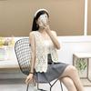 Sommer Dame Retro Hul Broderi Casual Løs Ermeløs Strikket Cardigan Vest