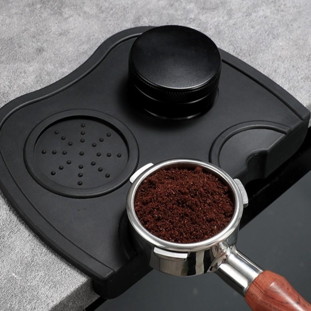 Rutschfeste Pulververteilermatte Mattschwarz Kaffee-Ecke Pad Espresso Kaffee Tamper Matte Home Cafe