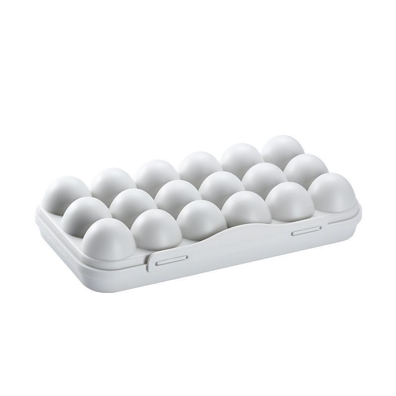 Stackable 18-Grid Egg Storage Box with Snap-On Lid, Anti-Collision & Breakage.