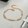 European and American stainless steel full diamond tennis chain jewelry bracelet stacked with titanium steel