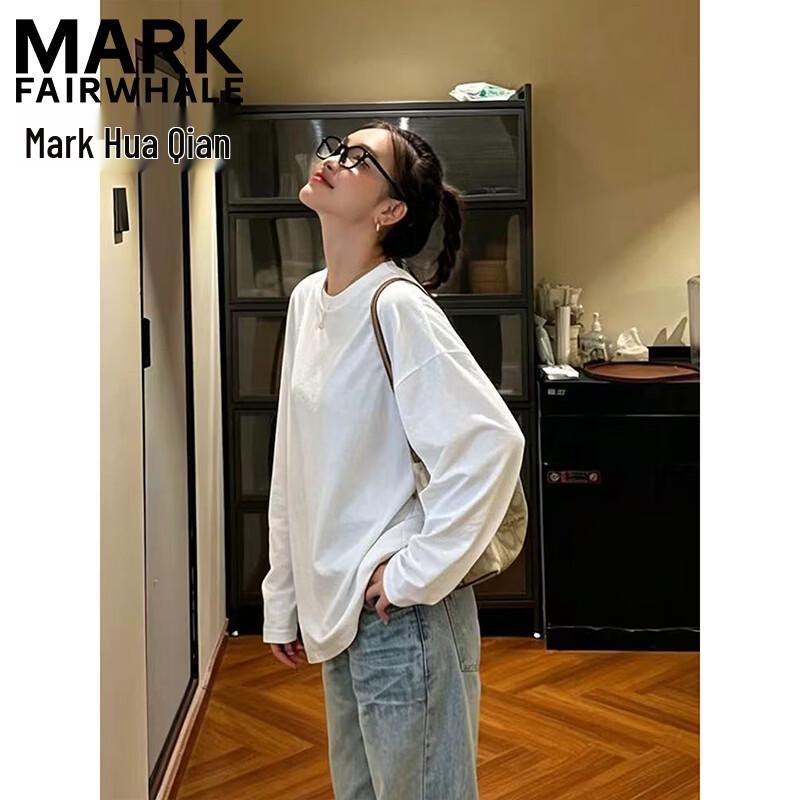 Mark Fairwhale Women's Solid Crew Neck Long Sleeve T-shirt