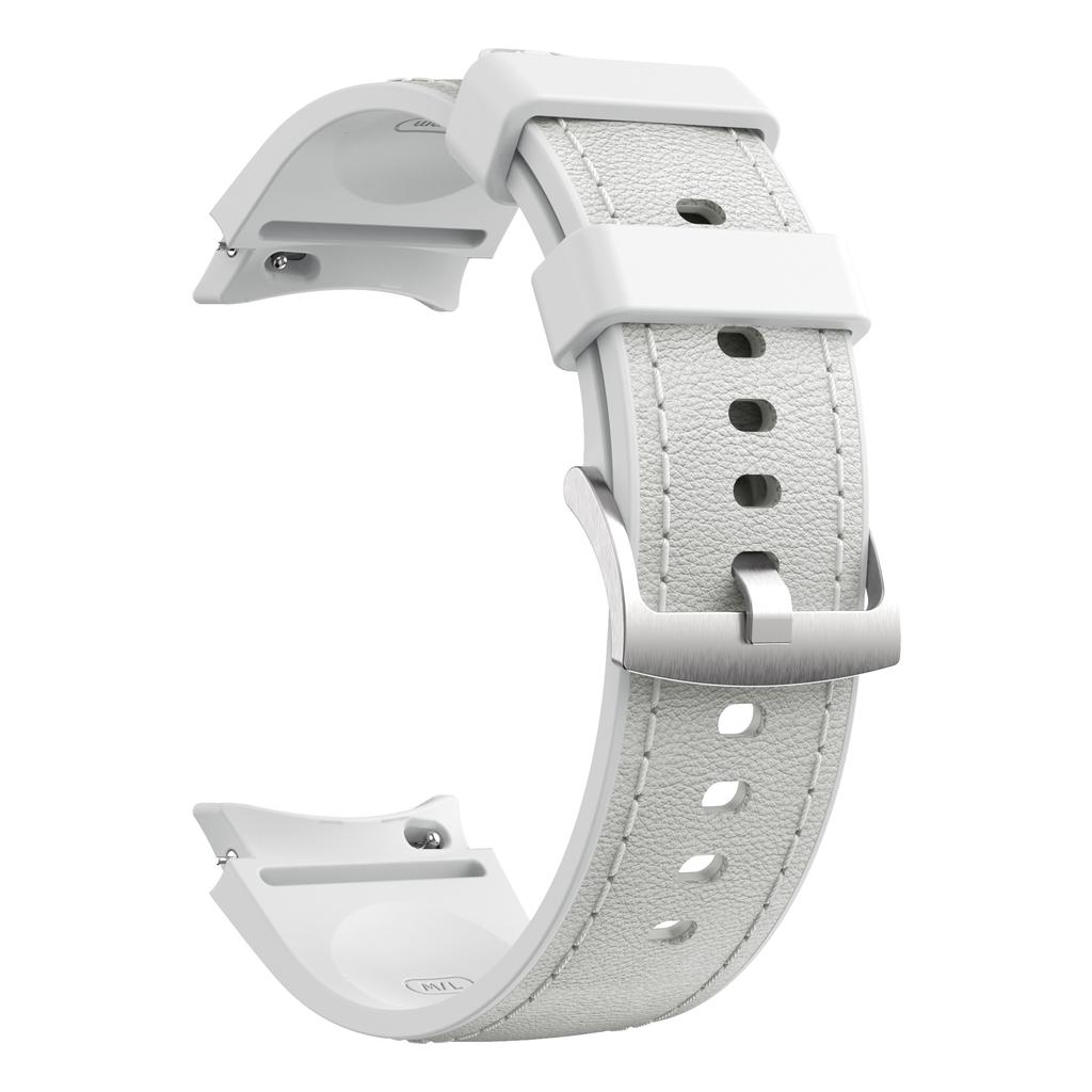 Cinturino in Silicone+Pelle per Samsung Galaxy Watch 7 6 5 4 FE 40mm 44mm Braccialetto Cinturino Orologio 6 4 Classic 43/47mm 42/46mm Correa