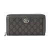 Ophidia Distressed Double G Logo Zipper Closure Canvas Wallet Men's Gray