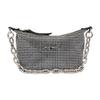 MIU MIU Miu Spirit Kunstkristall-Dekor Abnehmbare Kette Satin Schulter-Tragetasche Damen Handtaschen Schwarz 5BC103-2D5H-F0002-V-OOO