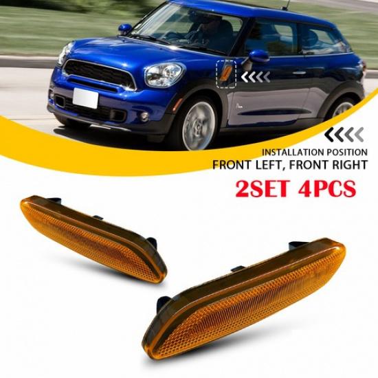 

4X Amber Front Side Marker Lights Housing For 2011-16 MINI Cooper R61 Paceman EA