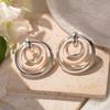 Small fresh and fashionable Ou Ruofeng cure retro love geometric earrings niche temperament ins simple earrings earrings