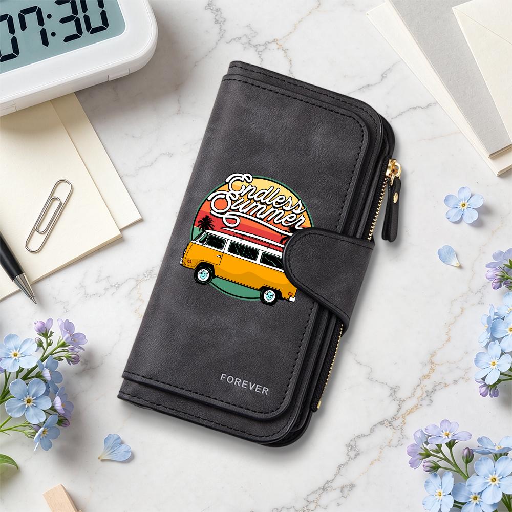 Endless Summer Print Women Long Wallet Fashion Casual Portable Card Holder Purse