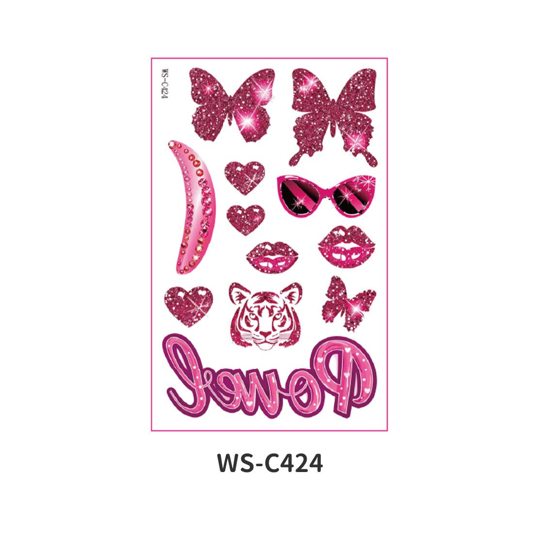 

Детские розовые джинсовые временные тату-наклейки для девочек - Праздничная вечеринка, мультяшные подарки 120*76mm