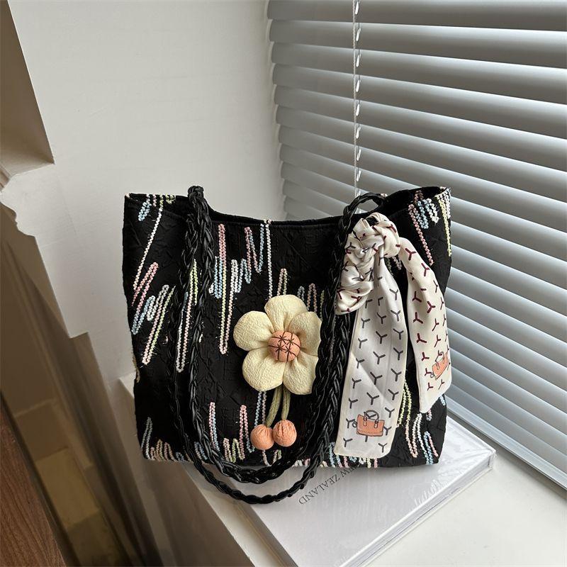 

Холщовая сумка Mori большой вместимости 2025 новая модная универсальная на плечо для студентов колледжа для занятий для поездок на работу сумка-тоут чёрный