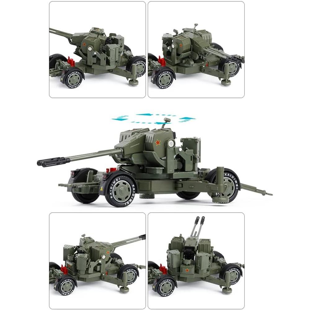 1/35 Samochód z napędem pull back, armata przeciwlotnicza Flak Double Runner, moździerz, wyrzutnia rakiet, wojskowy model ze stopu metali, samochód zabawkowy dla dzieci, samochody z odlewu metalowego, zabawki