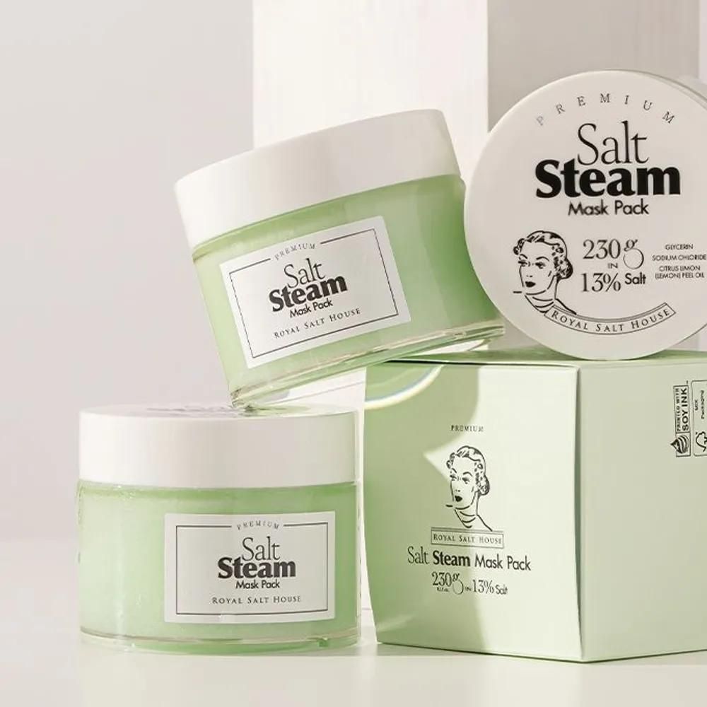 

Premium Dead Sea Royal Salt Pack Salt Steam Mask Pack 230g Salt Scrub Wash-Off for Impurities, Pores, Sebum, and Dead Skin Cells