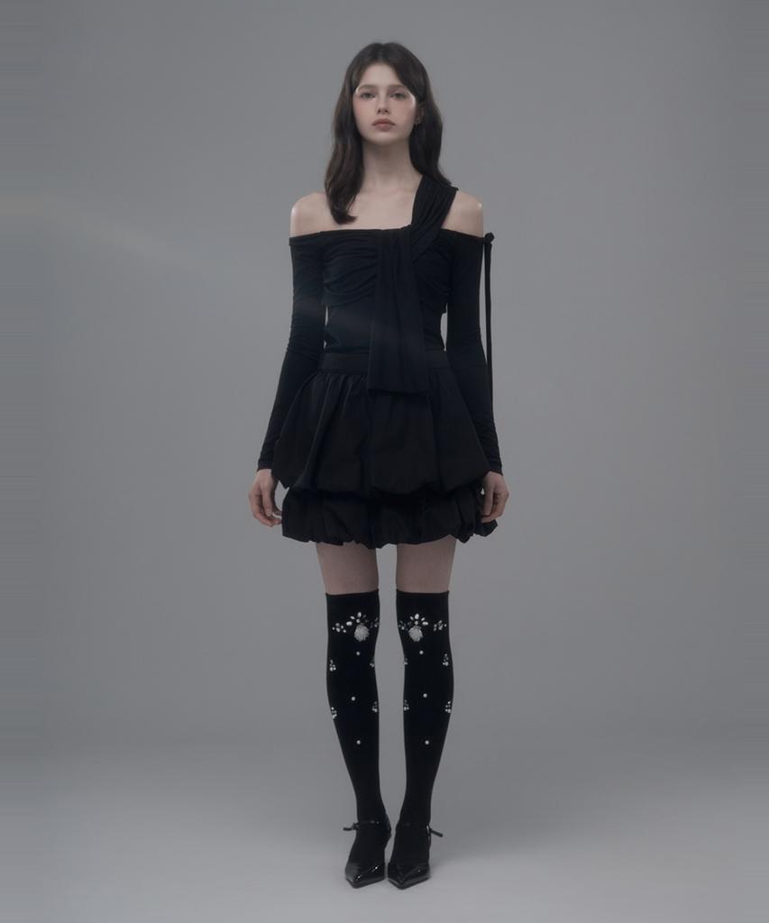 Mausolleum Balloon Cancan Skirt - Black