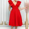 Women's New Deep V-neck Sexy Big Swing Banquet Dress Dress Dress