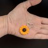 1pc Yellow Sunflower Pendant Necklace Clavicular Chain Choker Fashion Jewelry Accessories For Men