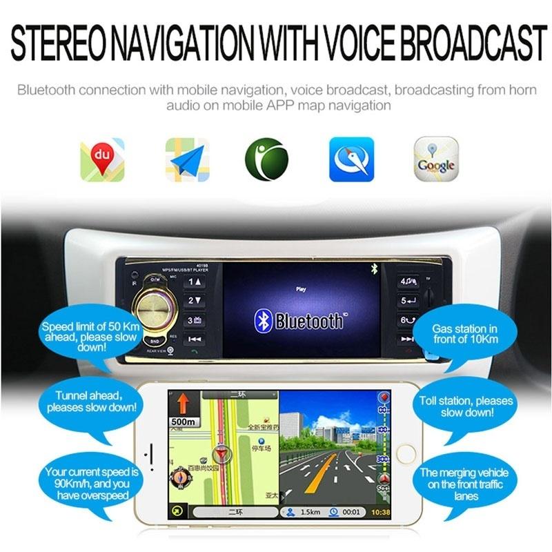 1Din HD Car Radio Audio MP5 Player Car Stereo Bluetooth USB/TF FM Aux Input Steering Remote Control