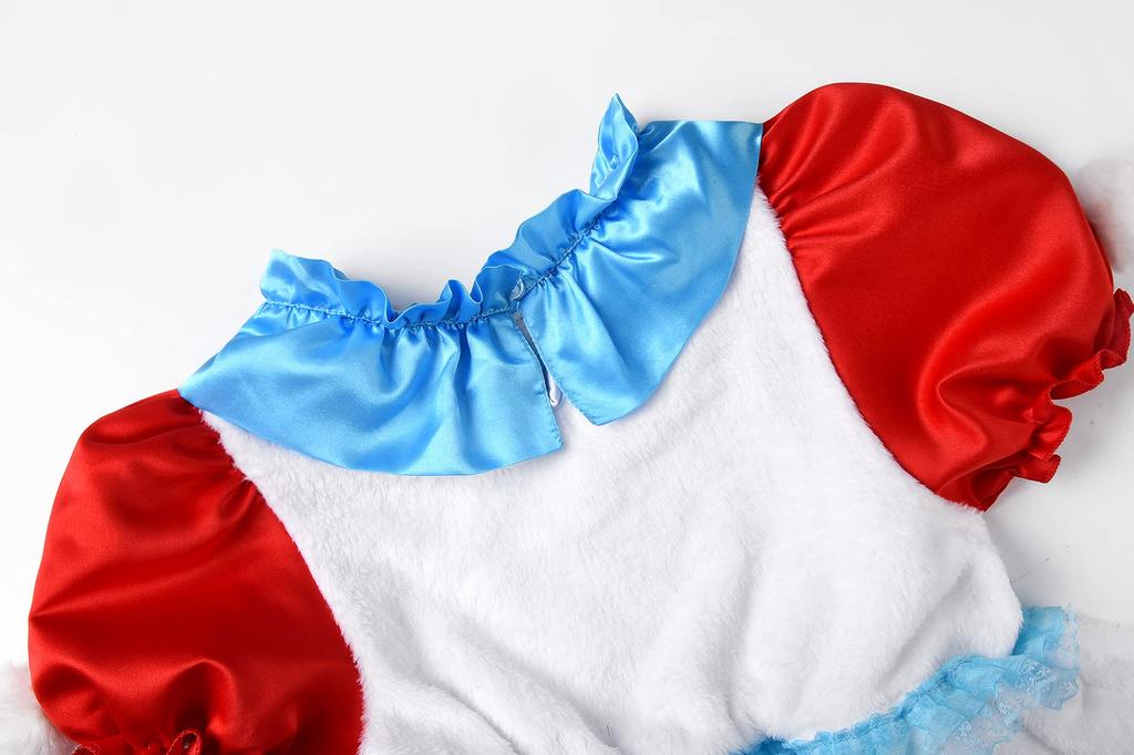 ReliBeauty White Rabbit Cosplay Dress for Halloween Costume for Watch Bunny Marshmallow Kids Birthday Bunny Ear Headband Size 120 Kids, Girls, Rabbit,