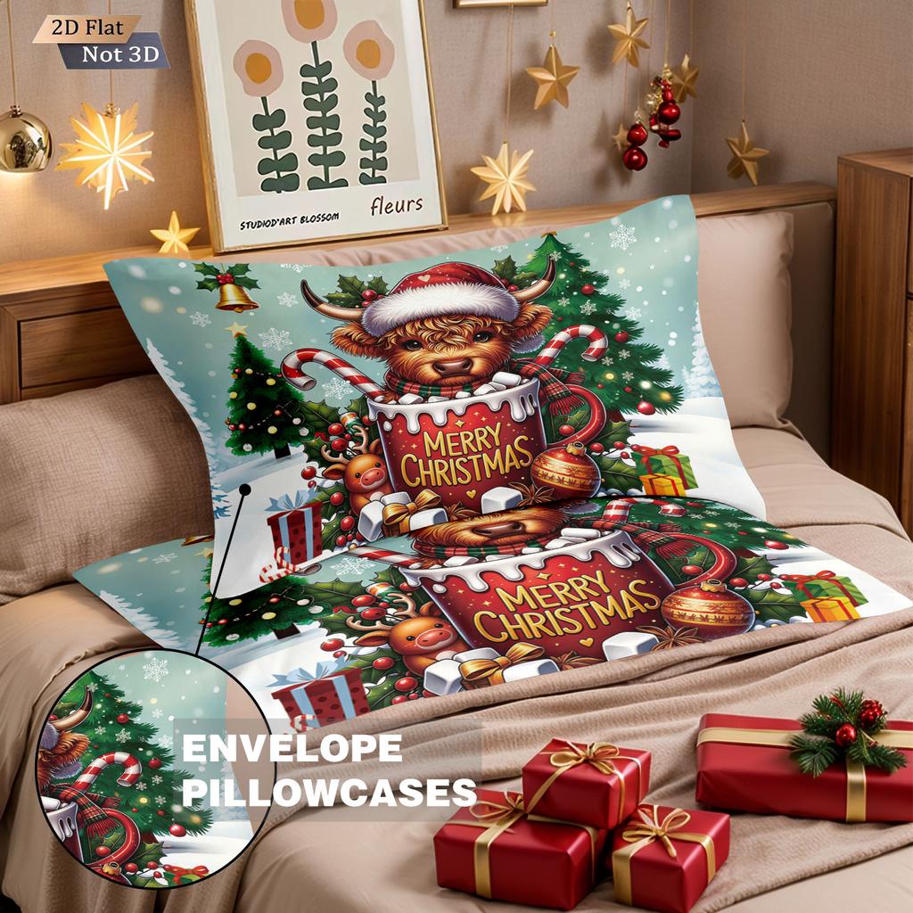 3 st present highland cattle tryck kärnlöst sängklädesset multi storlek sovrum påslakan dekoration mjuk maskintvättbar