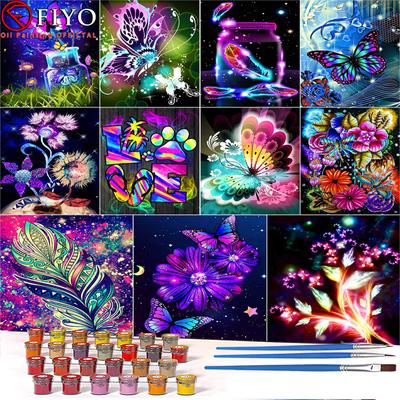 40x50cm Картинки По номерам Перо Акриловый Рисунок Холст Масло Живопись Номера Бабочка для взрослых Домашнее украшение Подарок