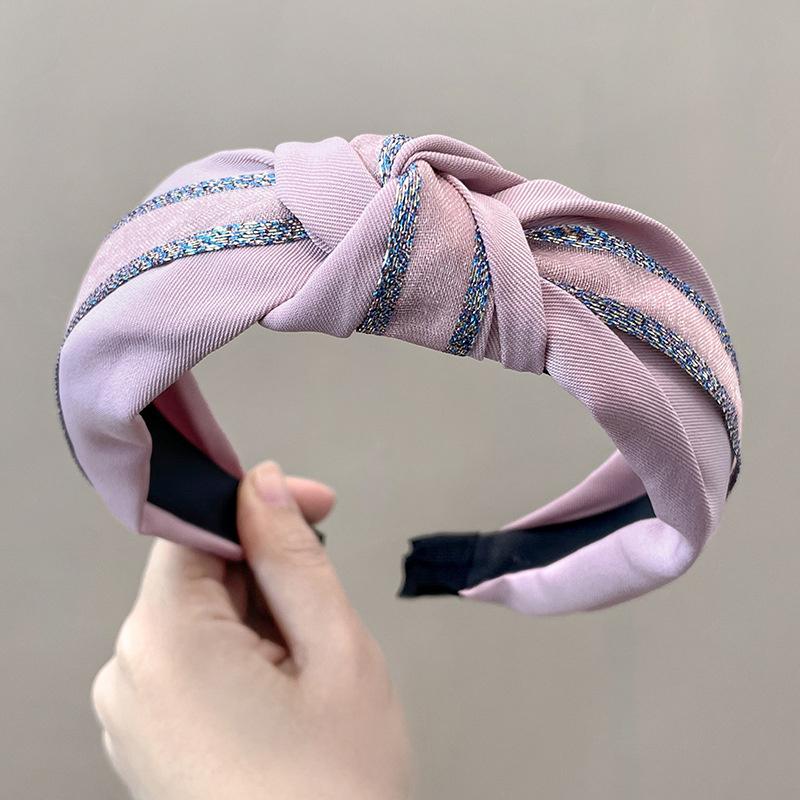 

Шикарные однотонные твиловые повязки для волос с узлом для женщин и девушек, повседневный головной убор для шопинга, женский обруч для головы