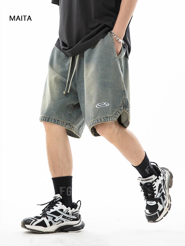 Jeansshorts mit dreieckigem Saum für Herren