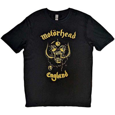 Motorhead England Classic Gold Mens Black 100% Cotton T-shirt Mens Tees Top ClassicTee
