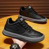 Men's Shoes Spring New Versatile Fashion Mid-top Leather Shoes Waterproof and Non-slip Soft-sided Casual Board Shoes Men