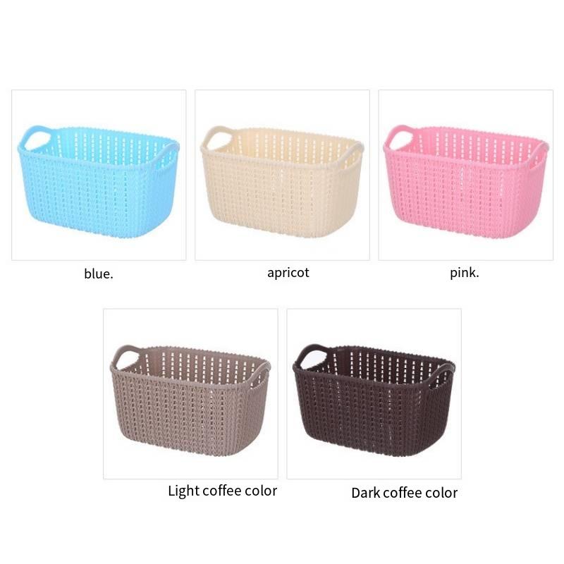 Aufbewahrungskörbe aus Kunststoff, tragbare Einkaufsbox, Kleinigkeiten für den Schreibtisch, Obst, Badezimmer, Küche, Haushaltsprodukt, 1 Stück