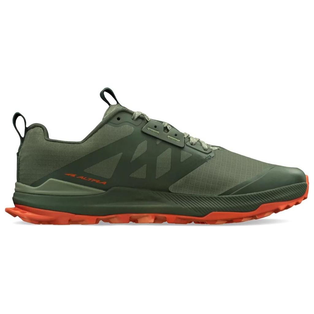 Altra Lone Peak 8 Bequeme Sports-Mesh-Schuhe Stoßdämpfend Rutschfest Langlebig Niedrig geschnitten Trailrunning-Schuhe Herren Sneaker Grün Orange AL0A85NC315