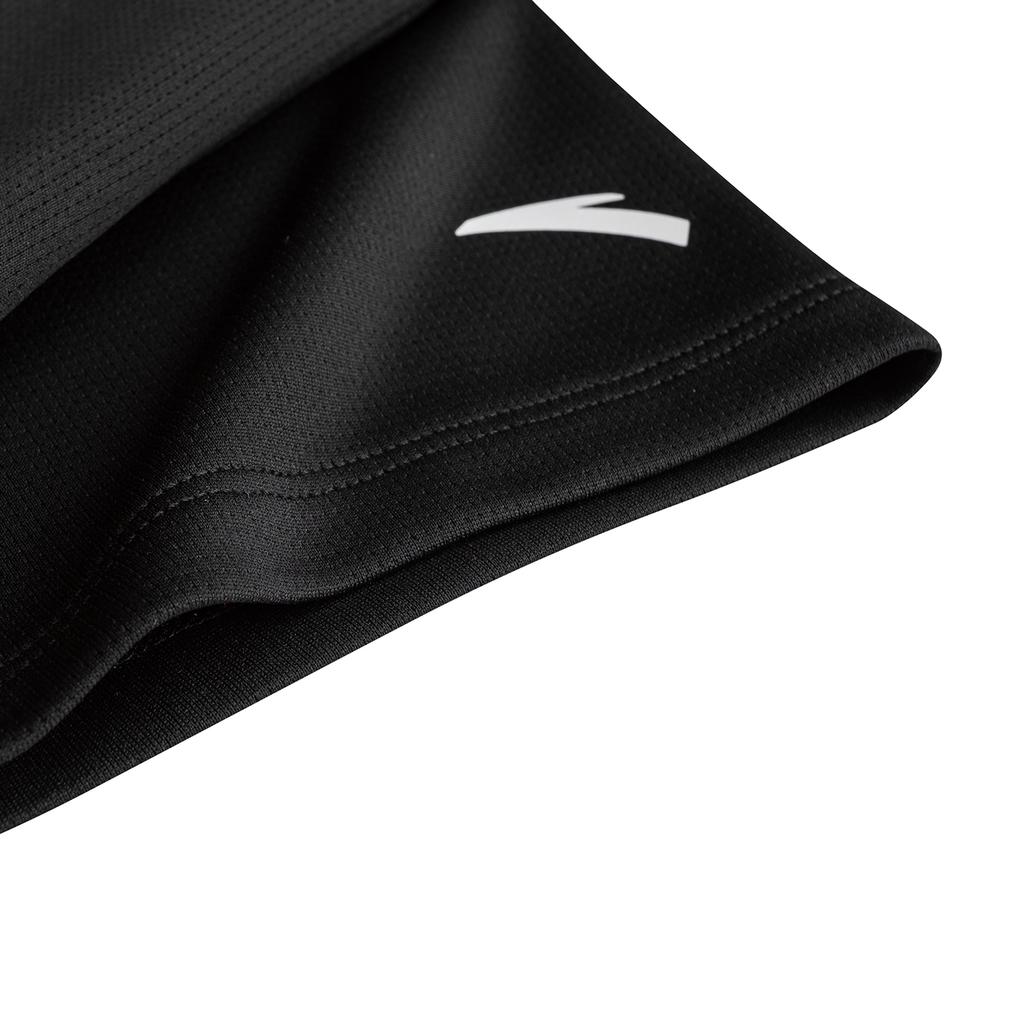 Anta Plain Round Neck Pullover Short Sleeve Sports Set Comfortable Feather Tennis Running Training Shorts Women sets Basic-Black 962627208-5