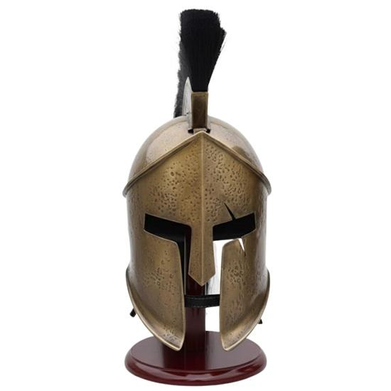 Handmade Spartan King Leonidas Helmet, 300 Movie Replica Greek Warrior Armor, Wearable Cosplay Helmet with Black Plume
