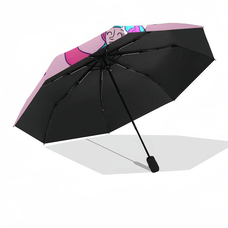 1pc K pop Music Automatic Folding Umbrella, Heavy Duty 8 Rib Iron Frame,  Suitable for Travel, Daily Use, Birthday, Decor Gift m0105112