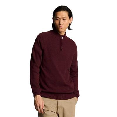 Men's Quarter Zip Saddle Sleeve Jumper