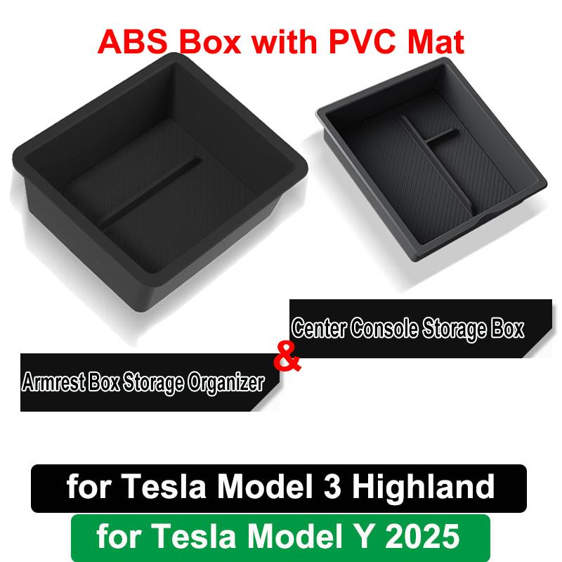 For Tesla Model Y Yl Juniper Center Console Storage Tray Armrest Box Organizer Box Tesla Model 3 Highland Accessories