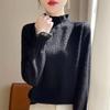 New Autumn and Winter Style Small-scented Style Lace Earrings Half-high Neck Bottoming Shirt for Women Super Fashionable Sweater Underwear