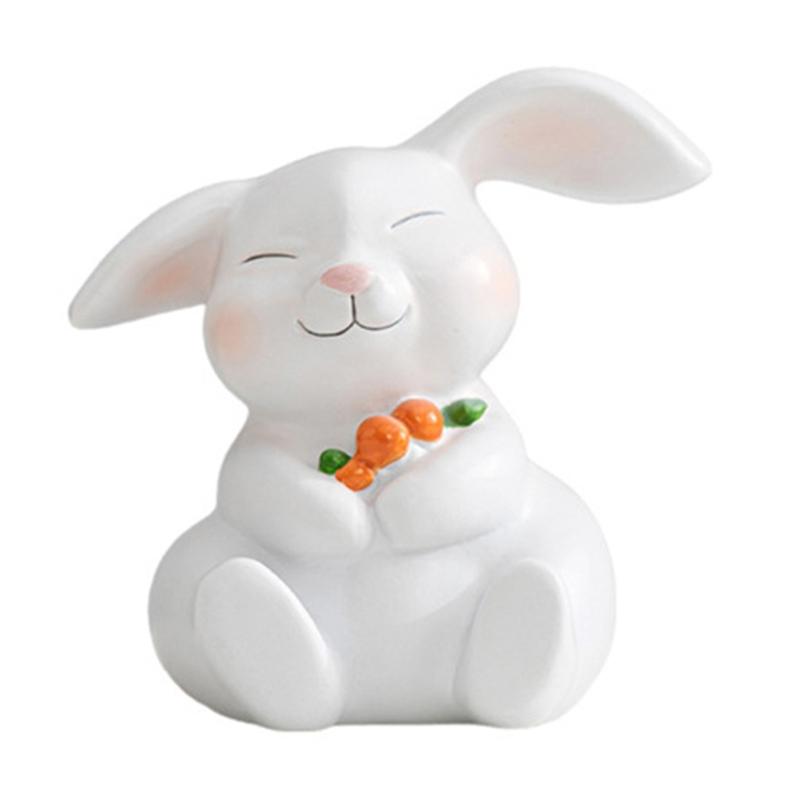 Easters Bunnies Ornament Resins Rabbit Hugging Carrot Figurine Sculpture Tabletop Decors for Holiday Decoration Lover