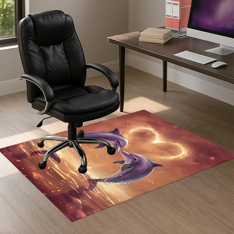 

Dolphins Heart Pattern Area Rug, Office Carpet Indoor Outdoor Entrance Doormat, Non-Slip Soft And Comfortable, Living Room, c122080 60cm by 90cm