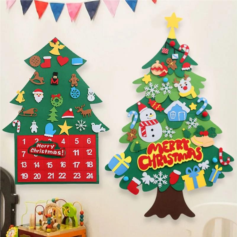 Kids DIY Christmas Tree Home Decoration Kit Handmade Felt Christmas Tree Craft Diy Set Christmas Supplies Children Gift New Year