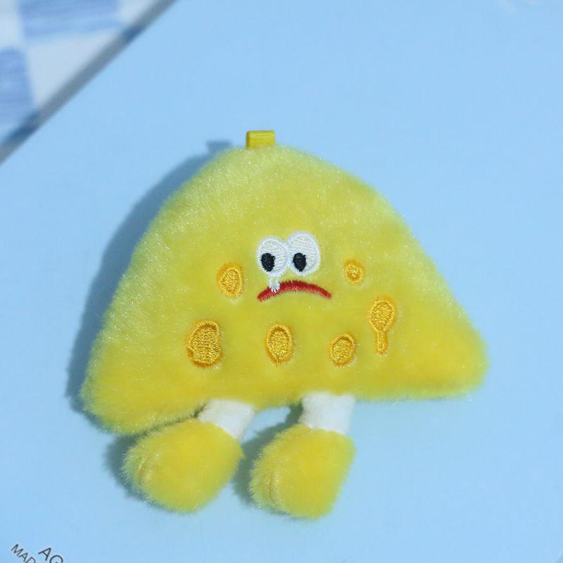 

10Cm Cute Cheese Bread Toast Stuffed Pendants Dolls Plush Toy Key Chain For Children Gifts жёлтый