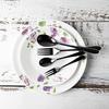 PEARL METAL Cutlery Set: Dessert Spoon, Fork, Teaspoon, and Fruit Fork. Limited Edition Black Titanium Plated 4-Piece Set. Product Code: BLKP Black (A