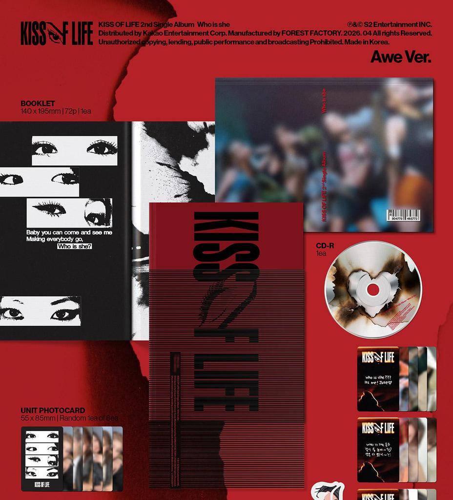 [POB] KISS OF LIFE [Who Is She] 2nd Single Album (Awe Ver.)