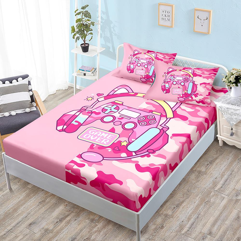 E-Sports Gamepad Kit, Bed Hat Three-Piece Set, Bed Cover, Pillowcase, Mattress Protective Cover.