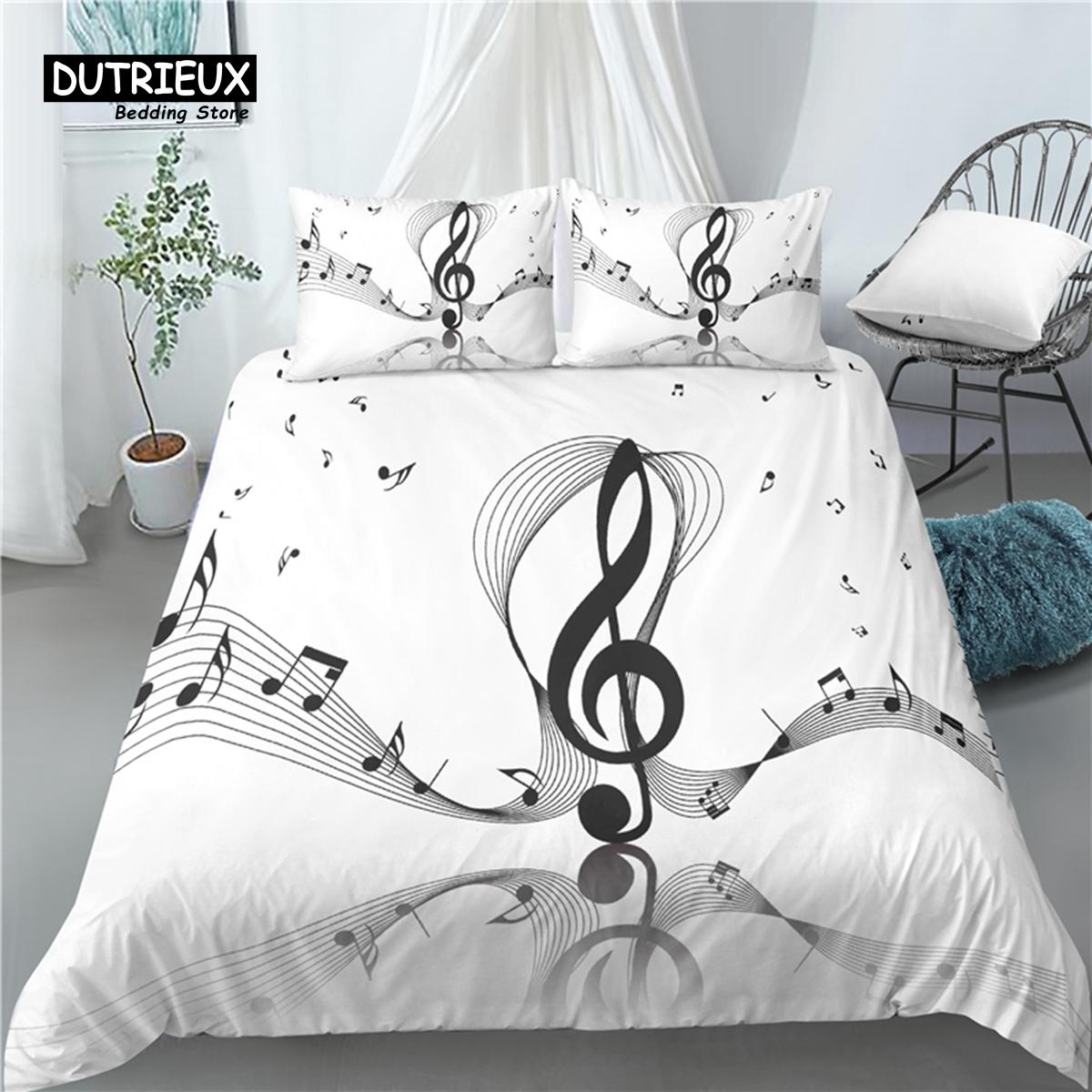 

Home Living Luxury 3D Music Note Print 2/3Pcs Comfortable Duvet Cover PillowCase Bedding Sets Queen and King AU/EU/US Size EU single(135x200cm)
