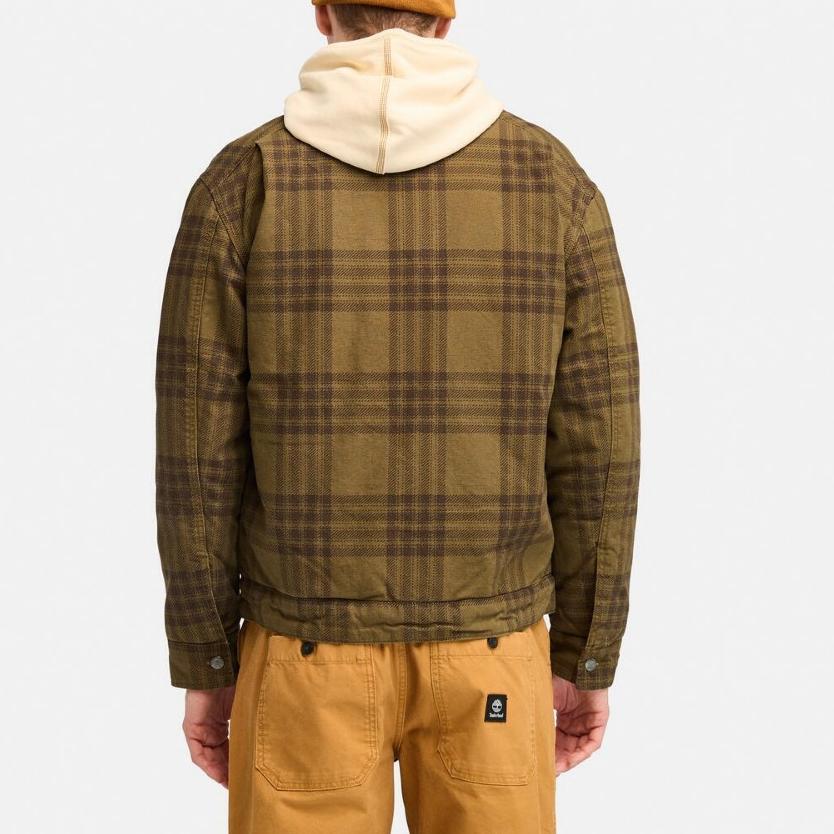 Timberland Sports Polo Check Long Sleeve Cotton Jacket Men Jacket Camel A63AF-EIG