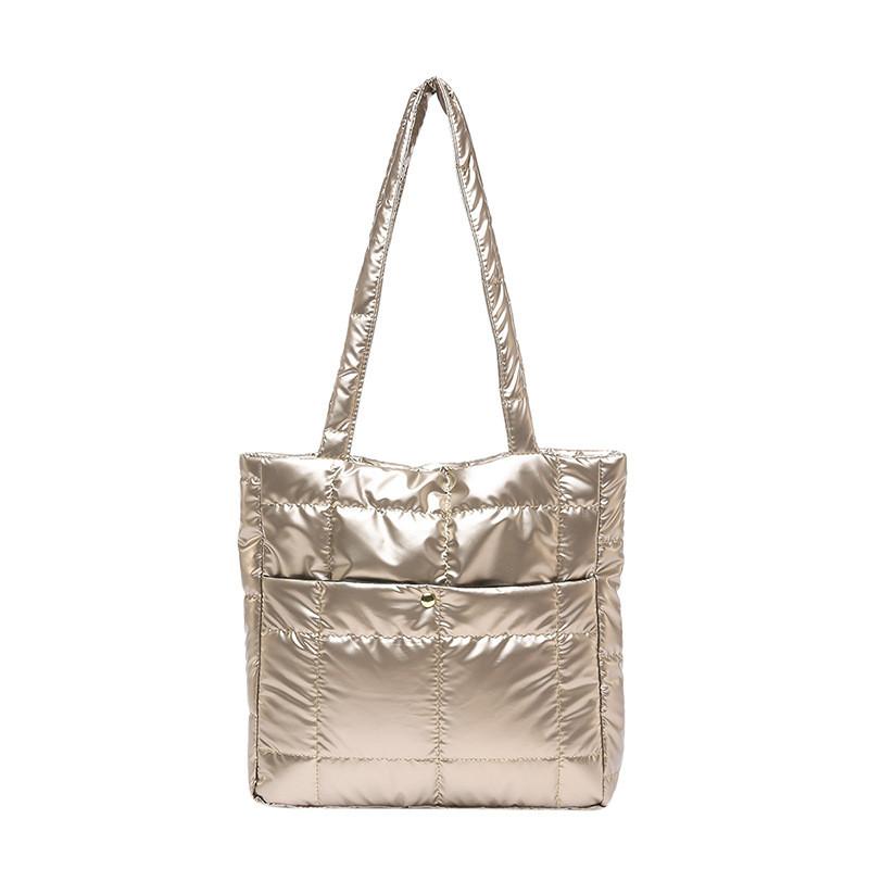 Large Stylish Plaid Tote Bag For Women In Black Green Gold And Colors Silver