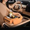 1 Stück Multifunktionale Auto-Armlehnenkissen mit Getränkehalter, Kunstleder-Aufbewahrungs-Erhöhungspad für Mittelkonsole, Fahrzeug-Taschentuchbox