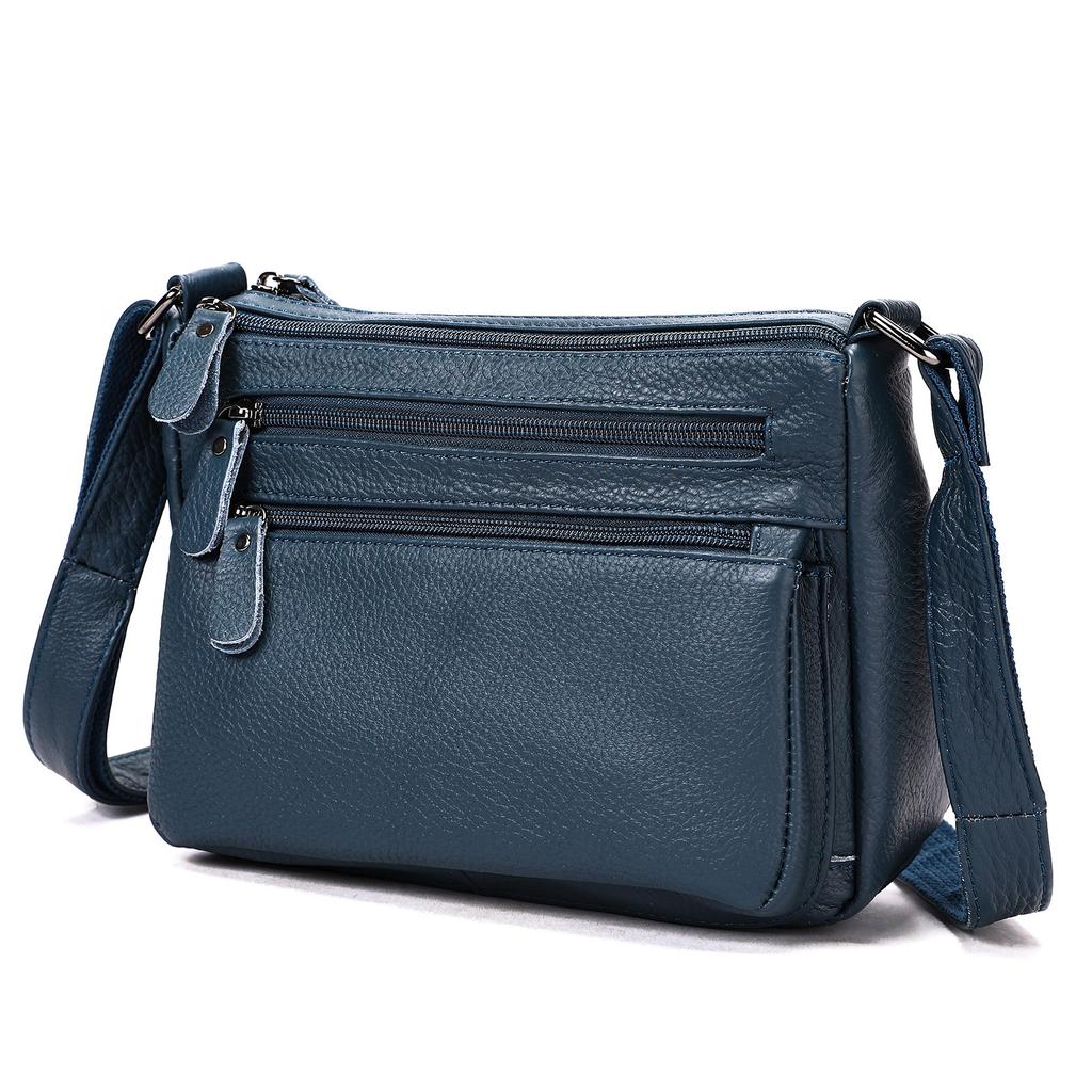 Kožená crossbody taška pro ženy - Univerzální organizér pro maminky s více přihrádkami, Taška přes rameno pro dojíždění