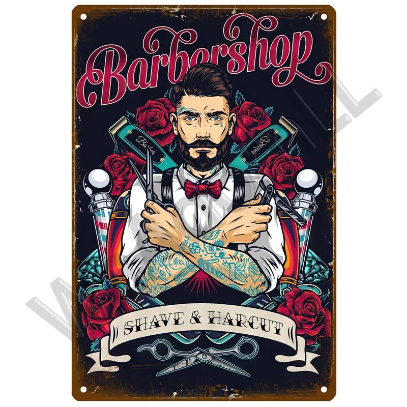 Barber Shop Retro Pub Bar Decoration Tin Sign Shabby Chic Home Decor Plaque Metal Sign Wall Poster Vintage Decor Art Vintage