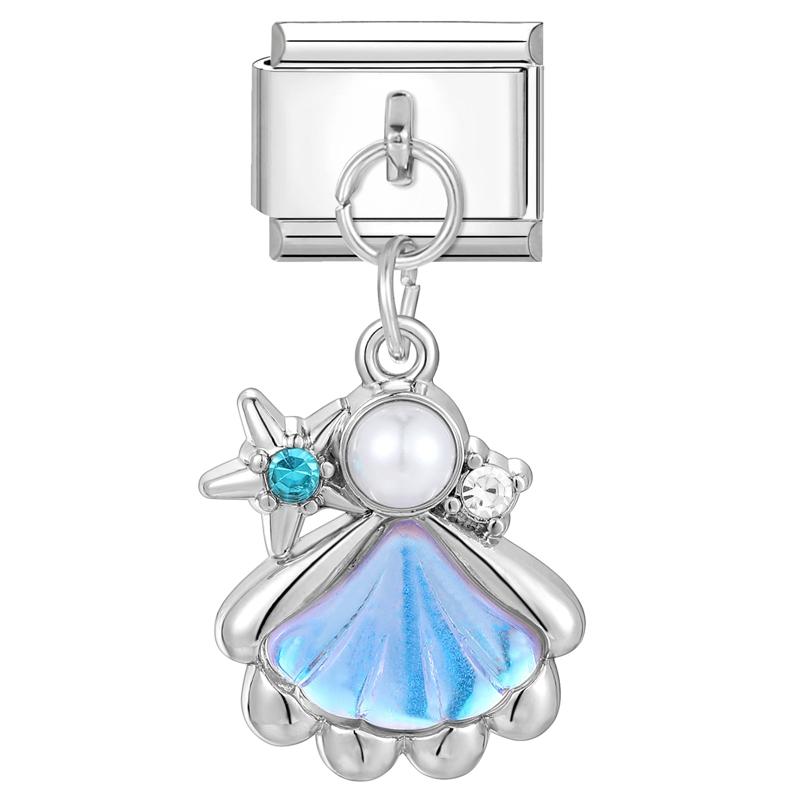 Blue Night Starry Sky Moon Star Cats Dog Heart Butterfly Italian Charm Links Fit 9mm Stainless Steel Bracelet Women DIY Making